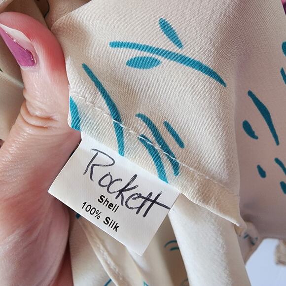 81 Poppies 100% Silk Boho Cottage Vintage Lightweight Floral Blouse 4 - Picture 8 of 11